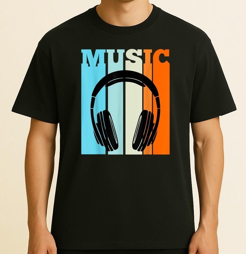 Vintage Headphones Hip Hop Music Rap Rapper Retro Unisex T-Shirt S