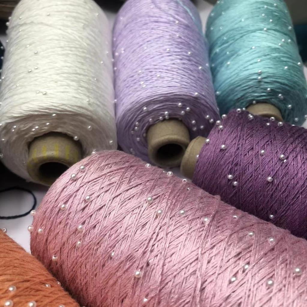 Multi-color 350g 70%Cotton Lace Soft Crochet Hand Beaded Yarn Hand-Knitted Yarn For Knitting Sweaters Hats Scarves