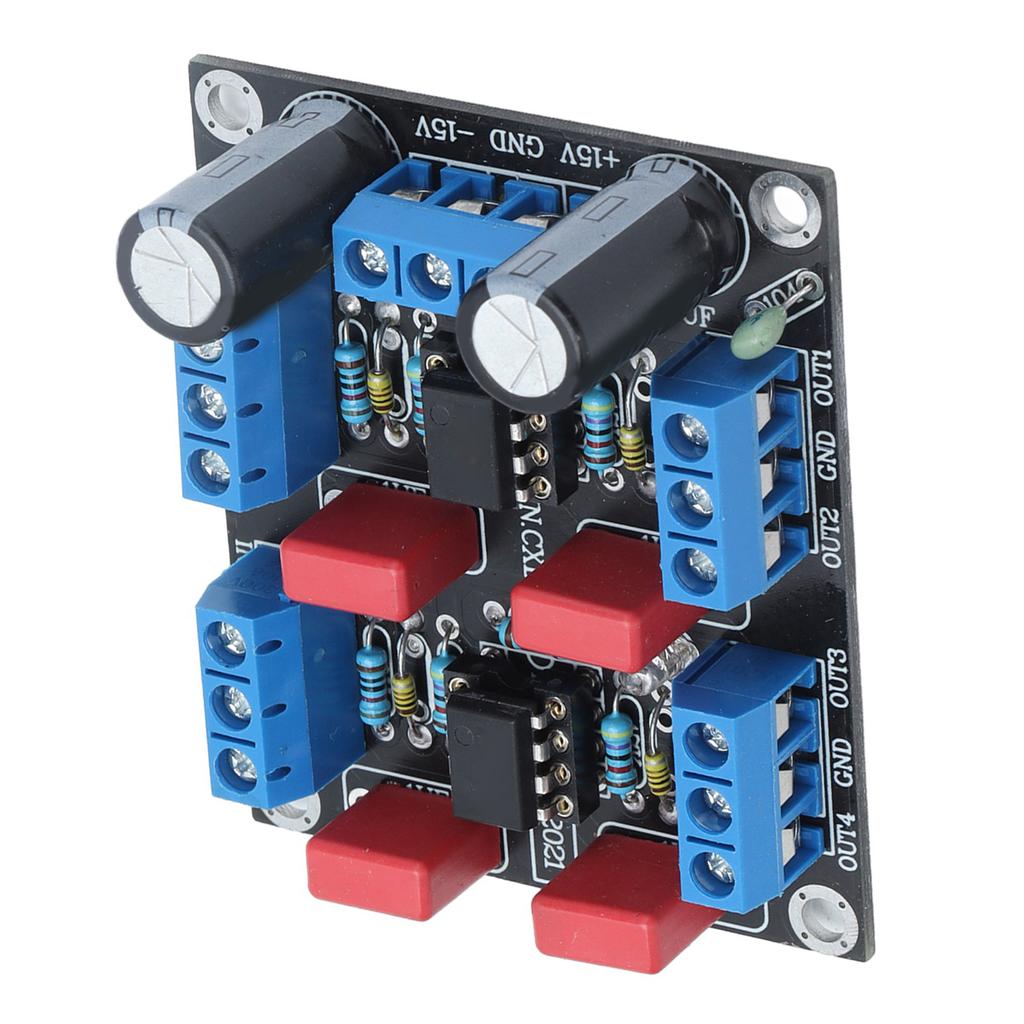 Vorverstärkerplatine Duale Stromversorgung 4-Kanal Audioverstärkungsmodul DC 12V‑15V NE5532