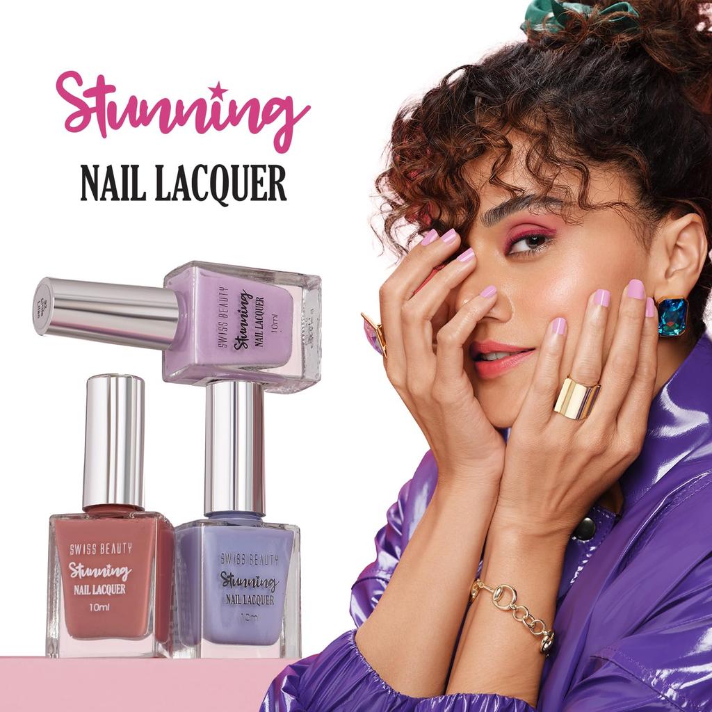 Stunning Nail Lacquer | Chip Resistant, Quick Drying Nail Paint | Highly Pigmented with High Shine Nail Polish |  10ml