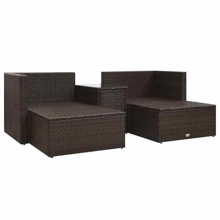 Salon de jardin modulable 5 pièces - Marron - 70 x 40 x 48 cm