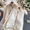 Autumn Winter Women Casual Turtleneck Single Breasted Furry Mohair Knitted Sweater Cardigans Tops Jacket Coat