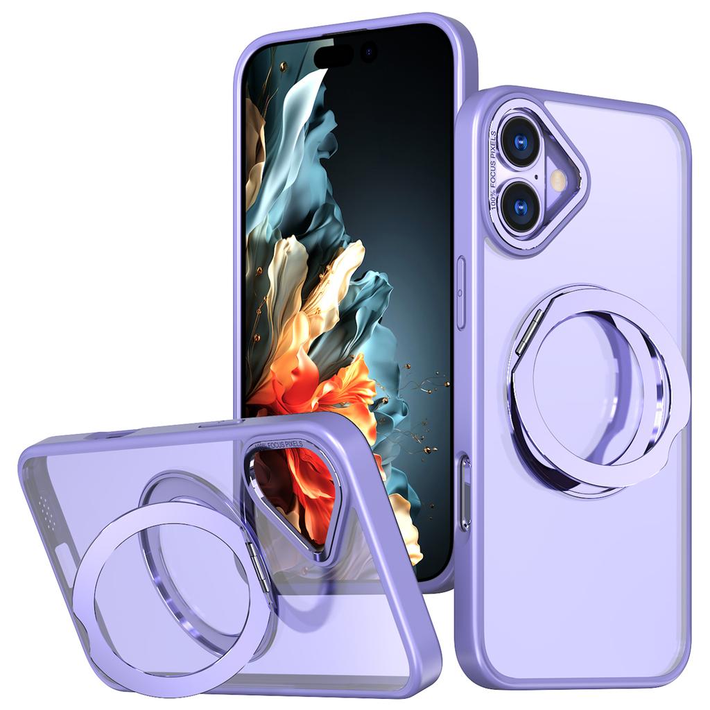 For iPhone 16 Plus Case Compatible with MagSafe TPU+Acrylic Kickstand Phone Cover