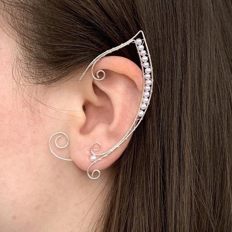 Womens Fashion Pearl Ear Jewelry With Electroplated Finish For Spring