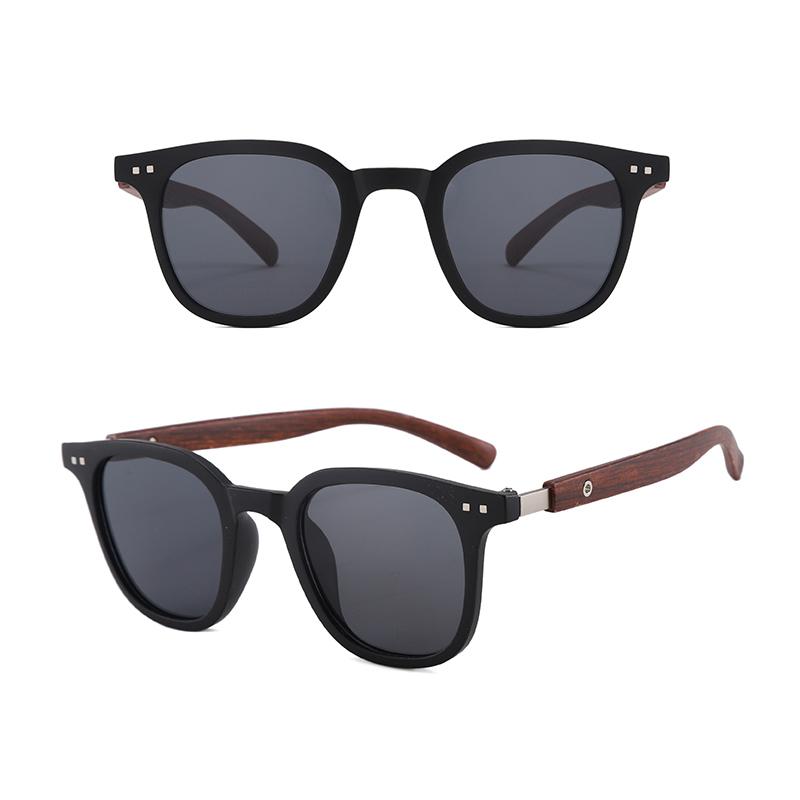 Fashion Wood Grain Leg Rice Nail Square Sunglasses For Men And Women UV Protection Sun Glasses Sunshade Eyeglasses