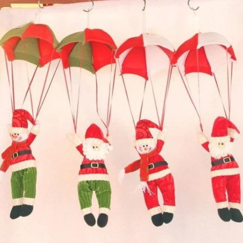 Santa Claus Parachute Snowman Christmas Tree Hanging Ornament Party Decoration Supplies Accessories