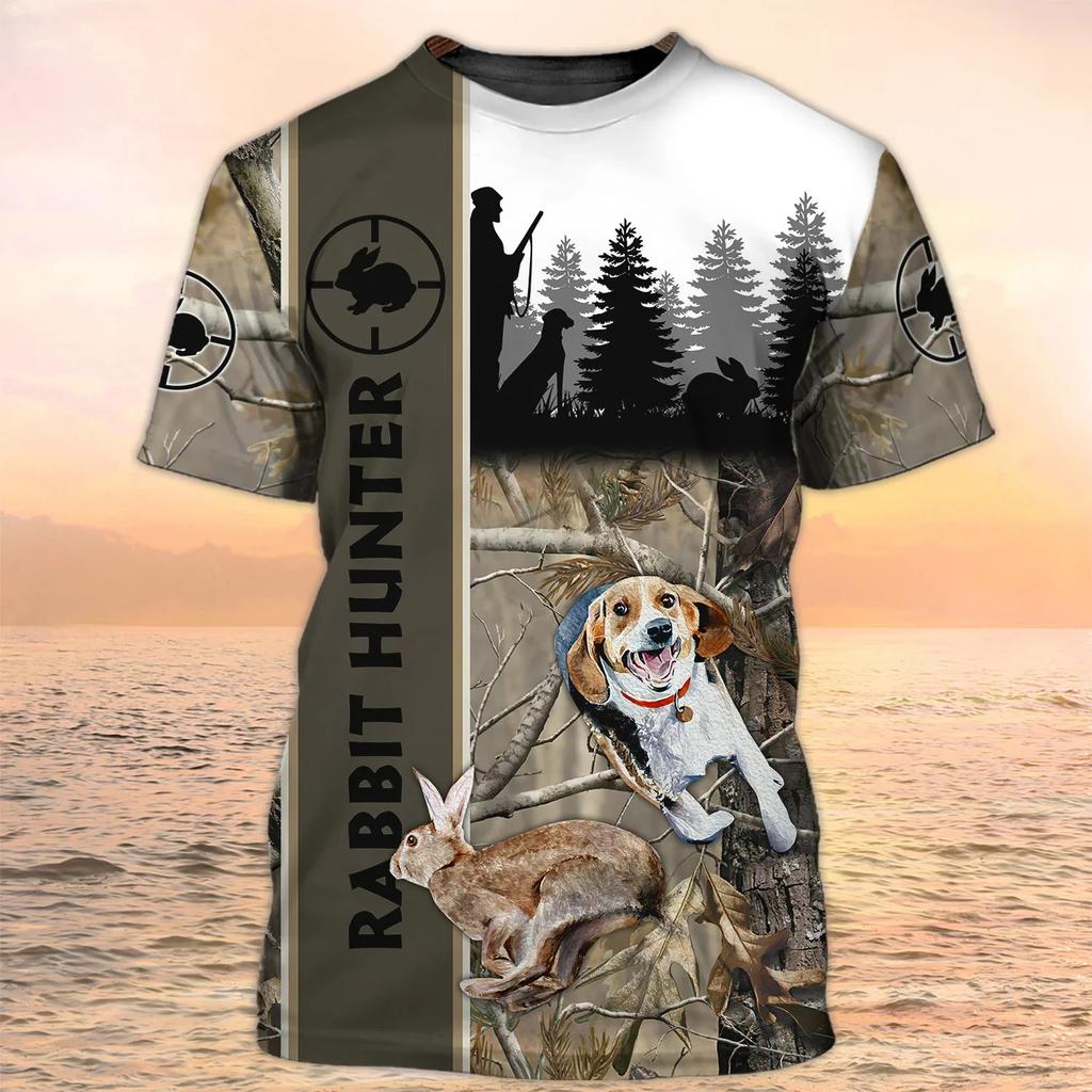 Duck Hunting Dog Pattern Men's T-shirt 3D Animal Print Short Sleeved Top Harajuku Style Comfortable Casual Streetwear