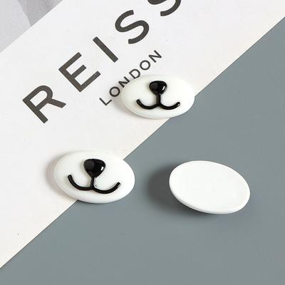 20pcs Cute Cartoon Oval Nose & Mouth Accessories for DIY Crafts - Black&White,Ideal for Dolls,Shoes, Accessories,Craft Supplies
