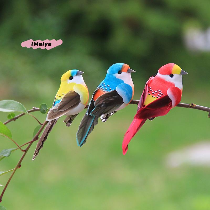 M-1pcs Cute Artificial Birds Fake Foam Animal Simulation Feather Birds Models Tit DIY Craft Home Garden Ornament Decoration