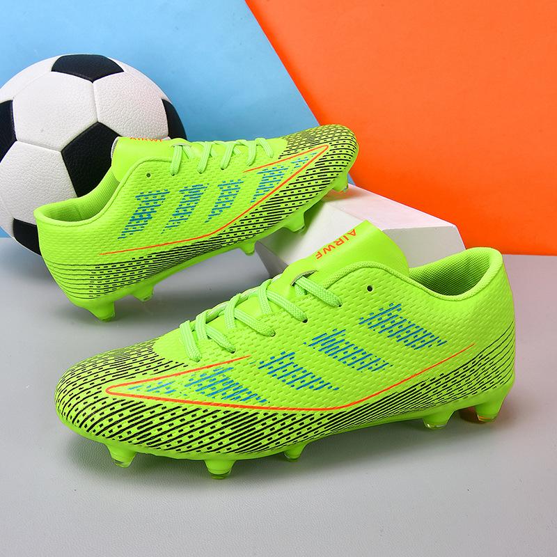 

Новые нескользящие футбольные бутсы с шипами, мужские и женские профессиональные спортивные тренировочные кроссовки с низким верхом, молодежные спортивные кроссовки 45 зелёный