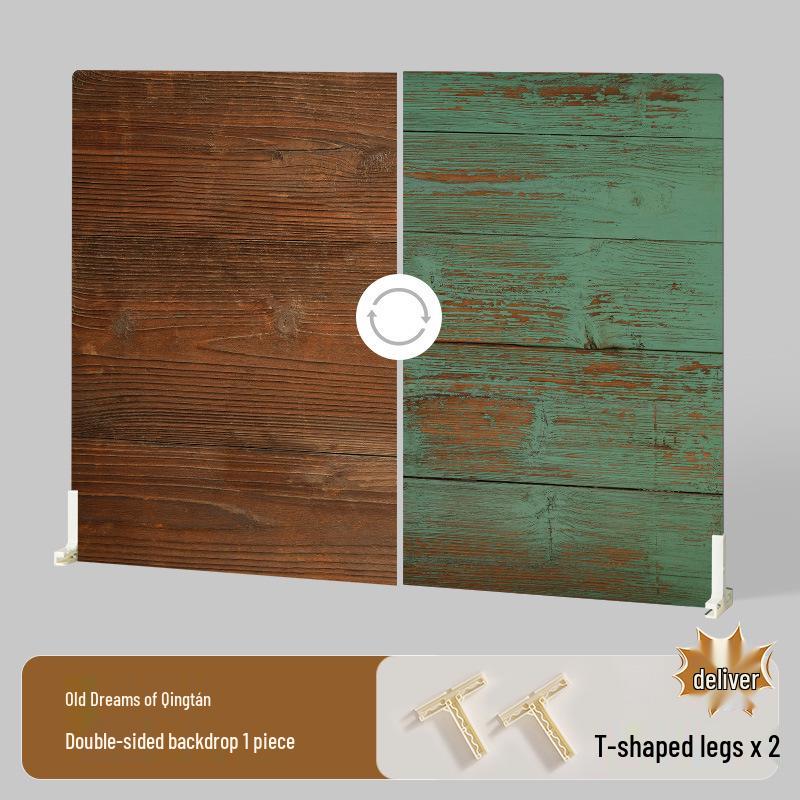 Retro Doppelseitige Wasserdichte PVC Fotografie Hintergrundplatte – Holzmaserung Stillleben Landschaft
