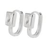 925 Sterling Silver Vintage Square CZ Earrings For Women Trendy Earring Jewelry Prevent Allergy Party Accessories Gift