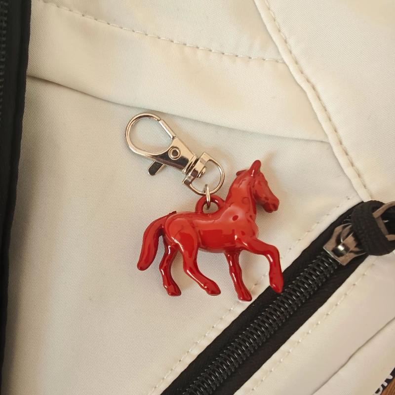 Cute Acrylic Cartoon Animal Stereoscopic Small Horse Keychain For Women Men Charm Pendant Bag Decoration Accessories