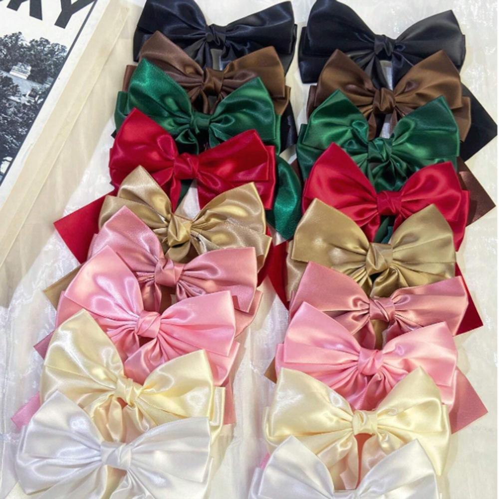 Double Webbing Bow Hairpin Duckbill Clip Premium Sense Versatile Satin Back Head Female Hairpin Hair Accessories