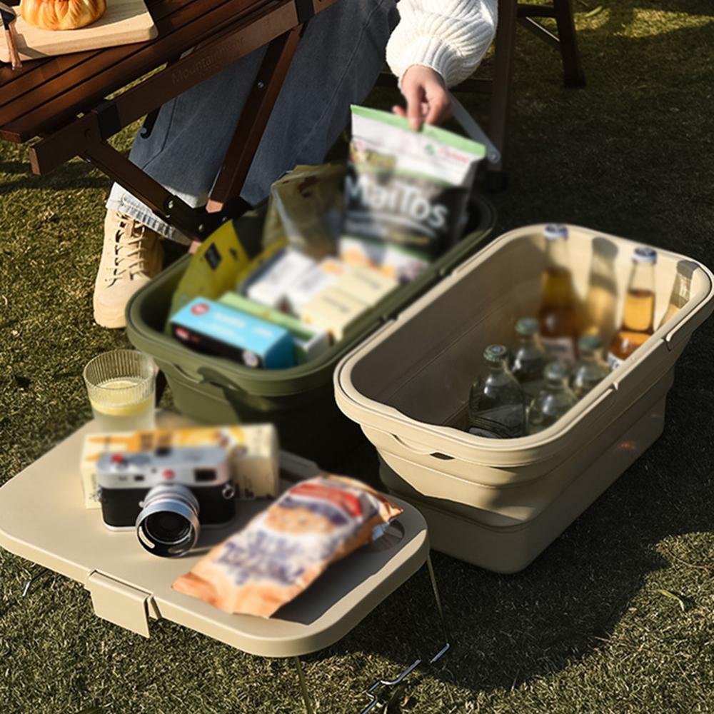 Foldable Portable Storage Basket, Multi-Functional Large Capacity Travel, Camping Picnic Basket, Convenient Outdoor Storage Box