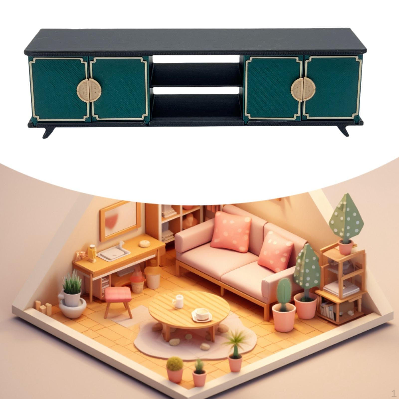 

Миниатюрная модель ТВ-тумбы Мини-подставка 1/12 Аксессуар Декор сцены комнаты для рукоделия Крошечный кукольный домик