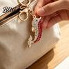 Women Dolphin Keychain Bling Rhinestone Keychain  Zinc Alloy Car Key Ring  Ocean Theme Sea Animal Pendant for Backpacks Handbag Decoration