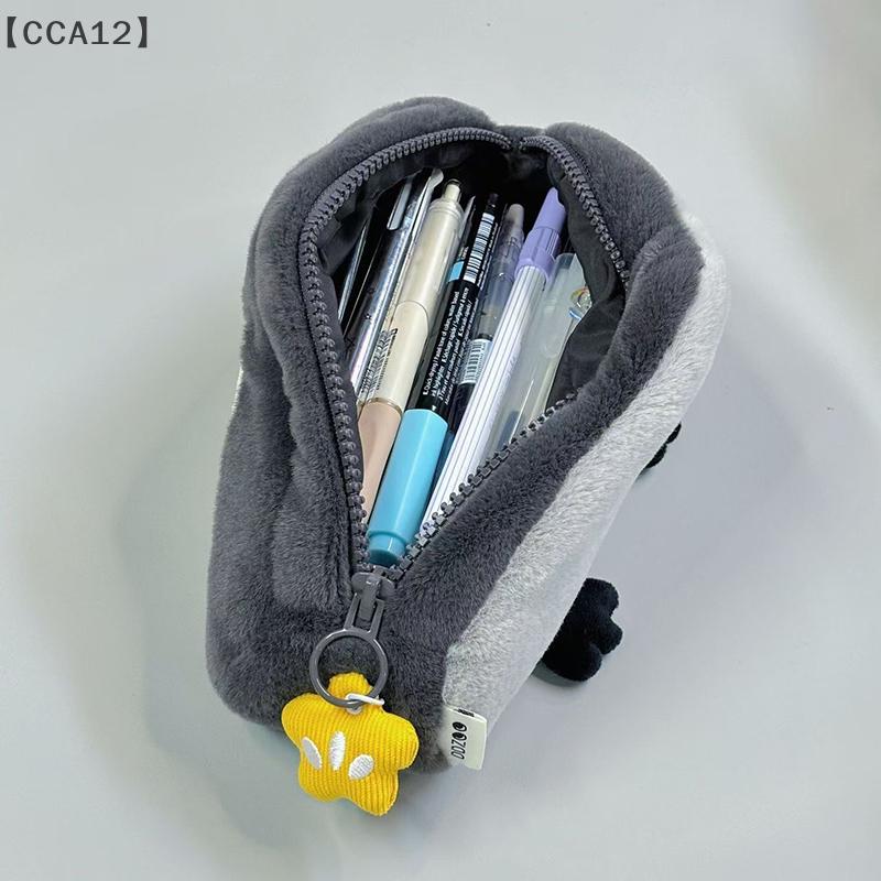 Cute Cartoon Little Otter Penguin Plush Pen Bag Large Capacity Kawaii Pencil Case Stationery School Supplies Stationery Bag