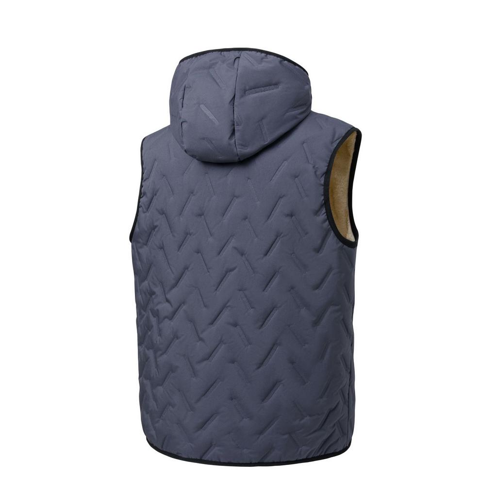 Men's Winter Vest Jacket Sleeveless Overcoat Fashionable Fleece Warm Windproof Waterproof Men's Waistcoat Wool