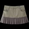 Fashion Style 2024 Spring New Arrival Women's Stylish High Waist Stitching Wide Pleated Mini Skirt Skirt 4661403