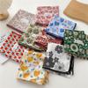 Flower Cotton Linen Print Scarves Scarf Hair Band Square Handkerchief Small Square Scarf  Women