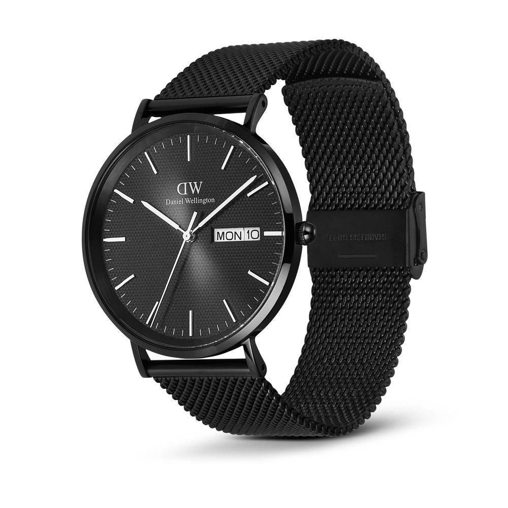 Danielwellingteon Classic Day Display Onyx Day-Date Black Metal Wristwatch