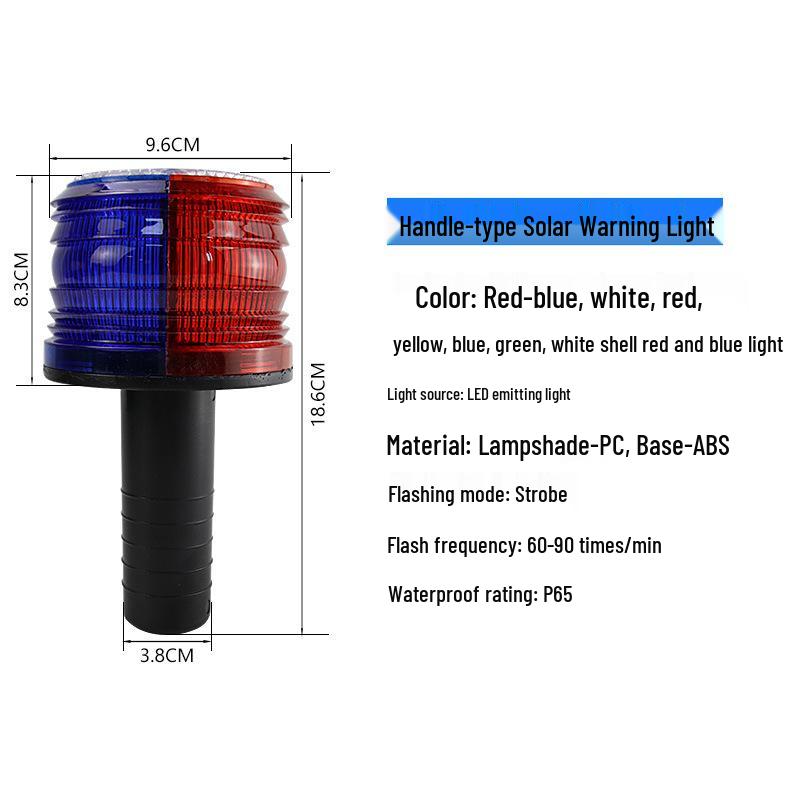 LED Solar Traffic Cone Warning Light for Construction and Marine Use
