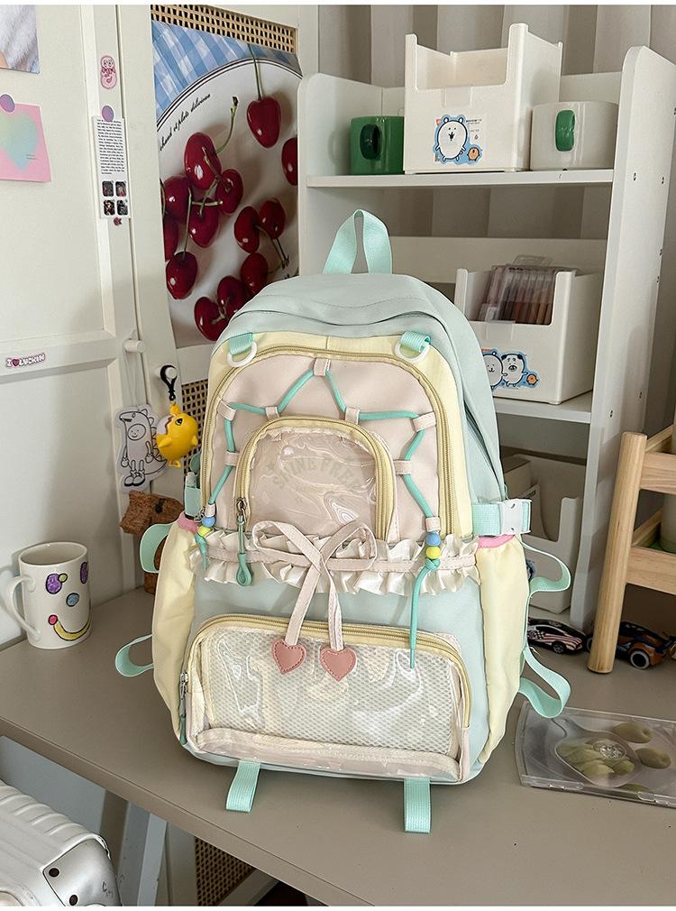 Schoolbag sweet high-value female backpack high school junior high school student schoolbag small fresh youth campus Japanese female backpack