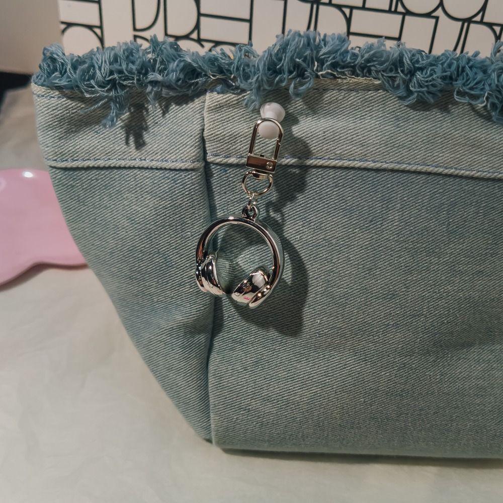 

5Pcs Funny Earphone Shape Pendant Colorful Car Key Ring Lovely Headset Shape Keychain Gifts 5PCS