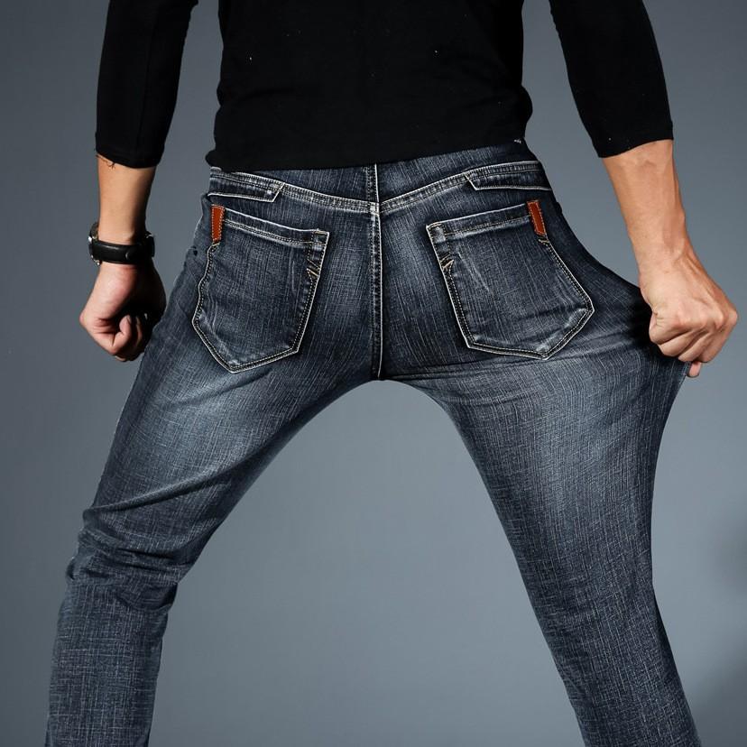 Men's Mid-waist Jeans Popular Fashion Jeans Spring and Autumn Men's Versatile Straight Elastic Long Trousers