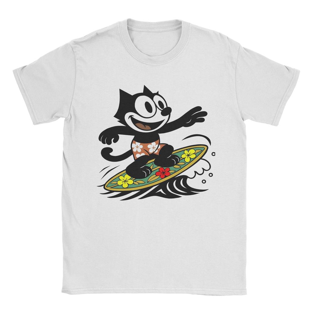 T-shirt à Manches Courtes Imprimé Graphique pour Hommes Femmes F-Felix le Chat Dessin Animé 100% Coton Vêtements T-shirts
