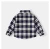 2026 Spring Kids' Blue Plaid Embroidered Long Sleeve Shirt for Boys