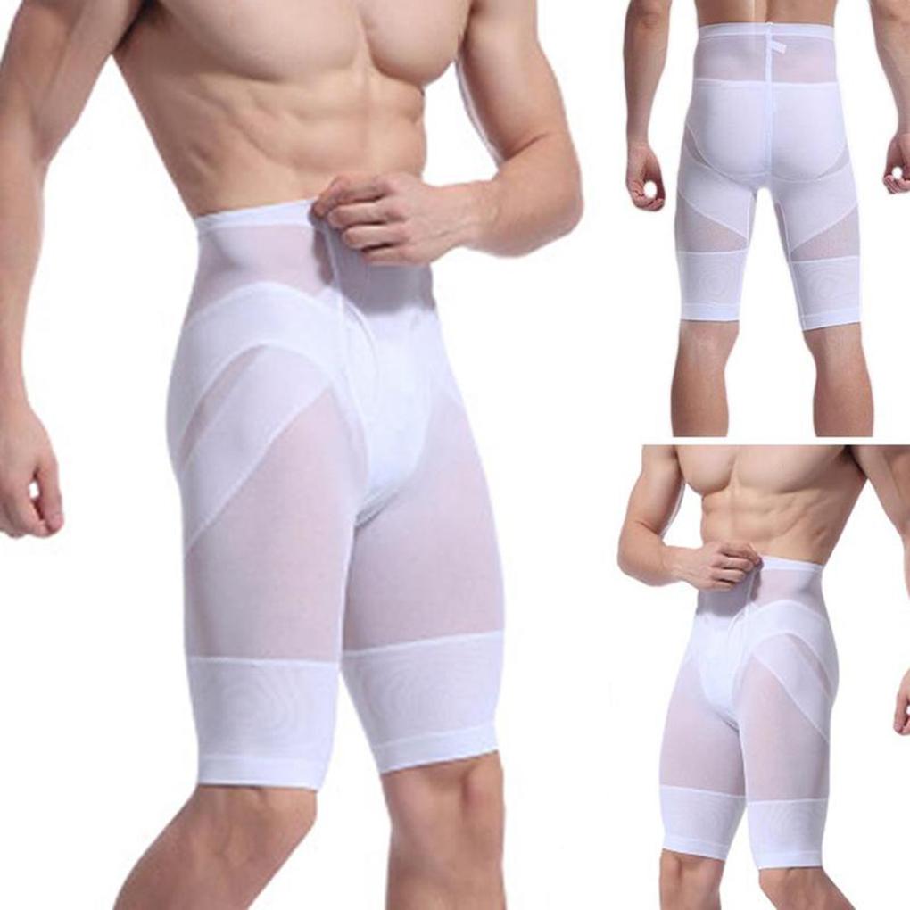 Men High Waist Hips Legs Men High Waist Hips Shaped Slim Shorts Body Shaping Tighten Abdomen Pants