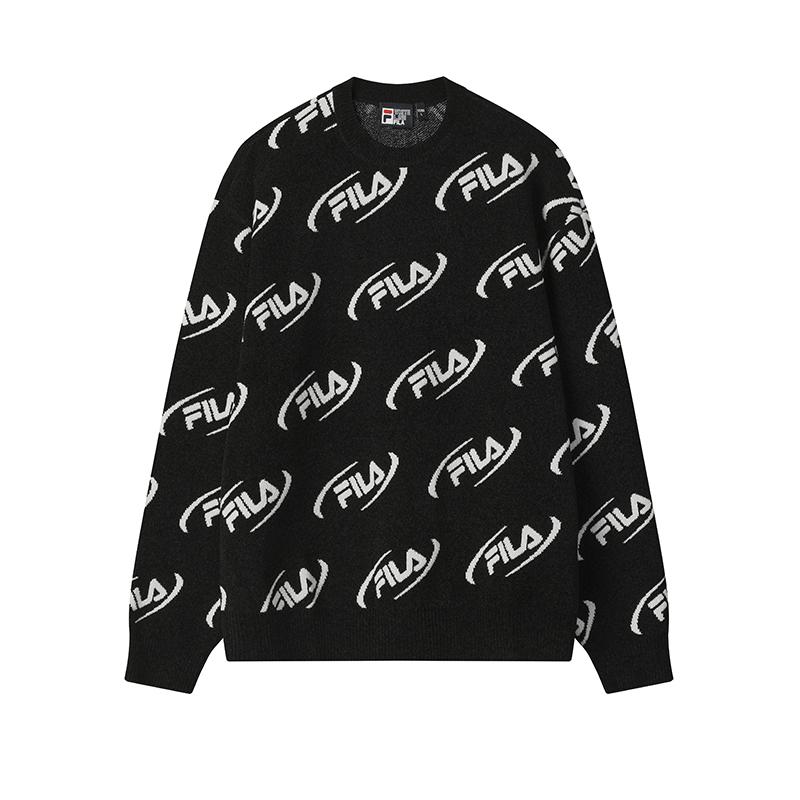 FILA ORIGINALE Sweaters Unisex Jet Black Crew Neck Moderate Other F51U549407FBK 180/100A/XL