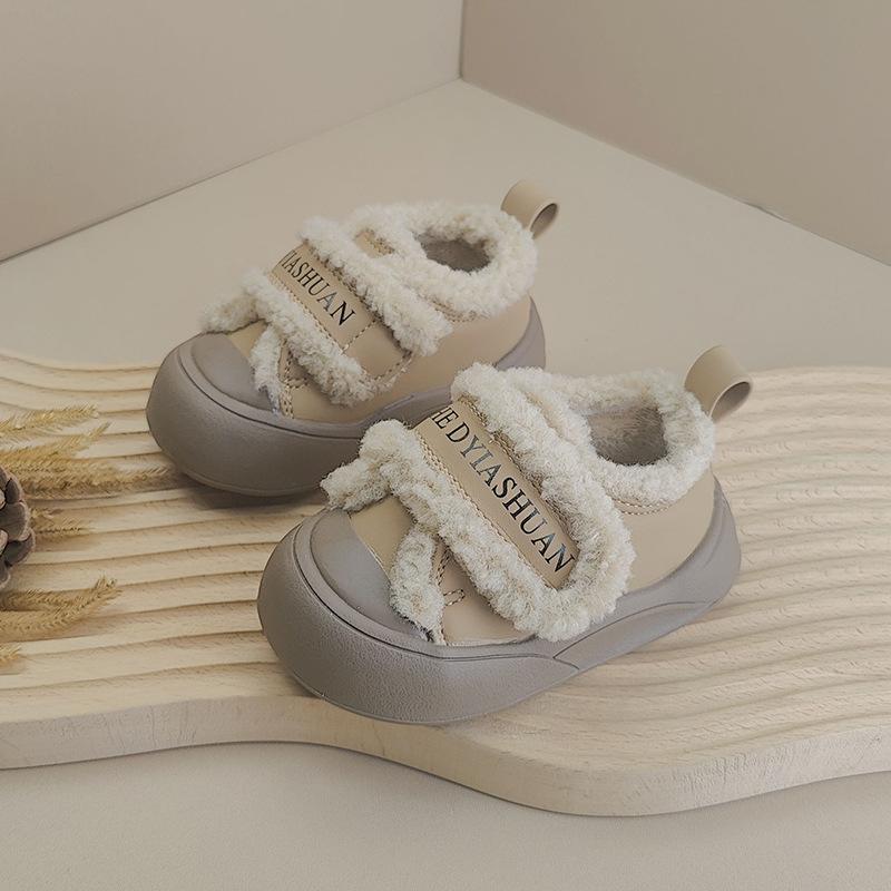 

Дитячі бавовняні зимові черевики для малюків, дитячі флісові кеди на платформі, повсякденне дитяче взуття factory order price 15-19 whole pieces (120 pairs) абрикосовий