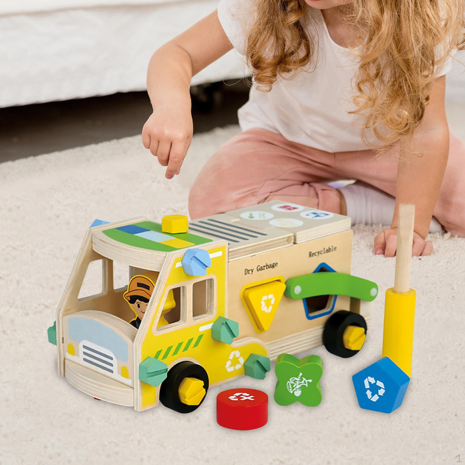 

Детские игрушки «Гайка и Болт» Деревянный строительный конструктор Образовательный набор для Garbage truck