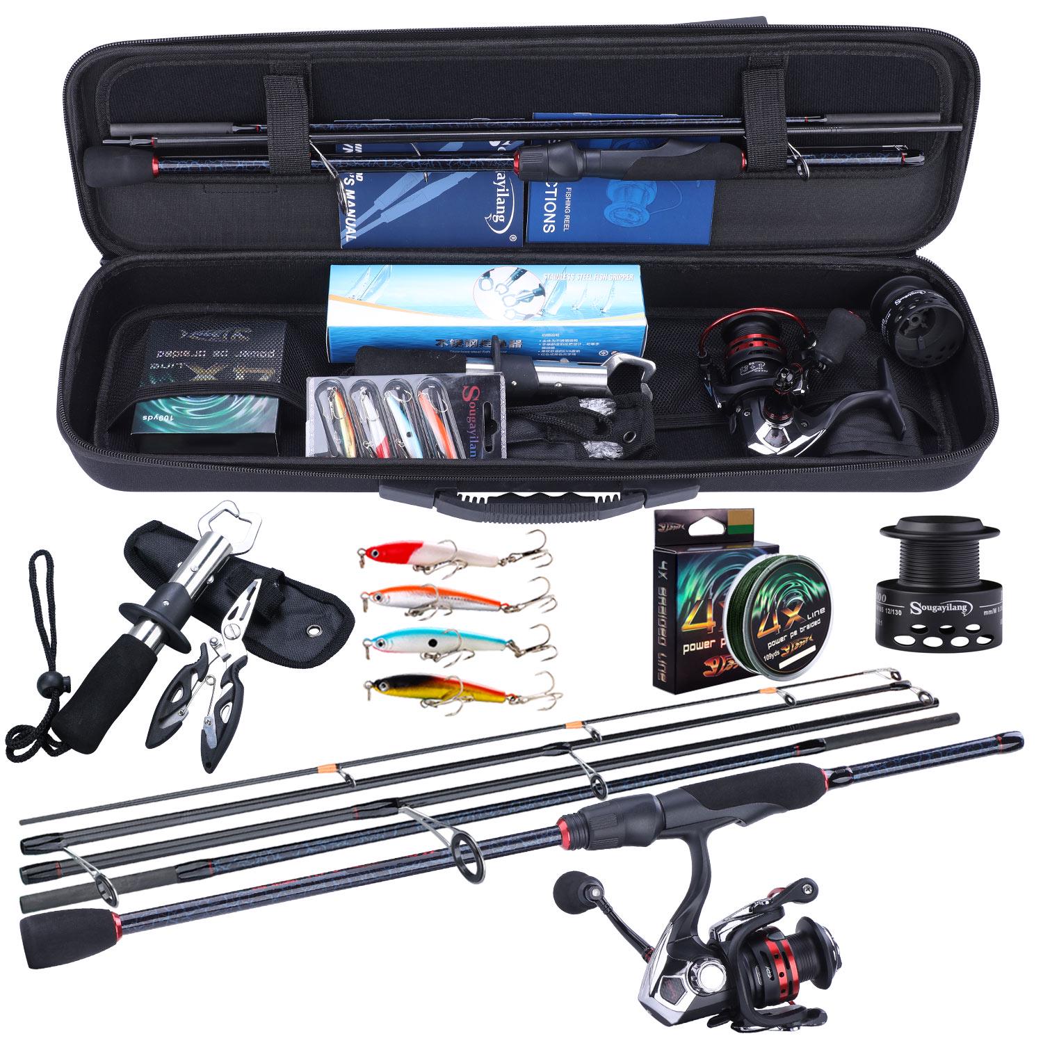 

Набор удочек и катушек с рыболовной сумкой, 5-секционная спиннинговая удочка и кастинговая катушка 13 + 1BB для инструментов для ловли карпа 2.4m&3000