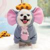 Dogs Cosplay Mouse Jumpsuit with Drawstring Hoodies Set Halloween Dogs Pullover Winter Cosplay Party Small Dogs Pullover
