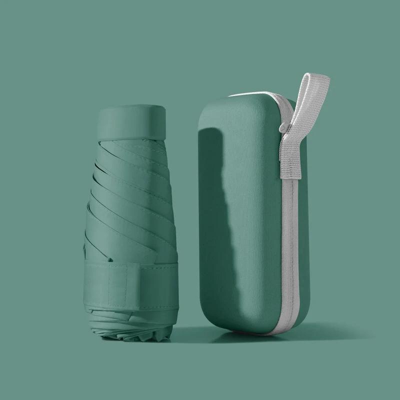 

Однотонный зонт с капсульной коробкой и складной зонт для удобства путешествий. Зонт подходит как для солнечной, так и для дождливой погоды. Iron&6K зелёный