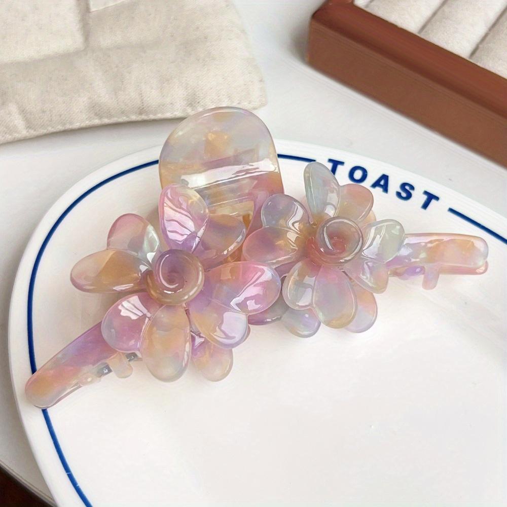 High-End Acetate Three-Dimensional Flower Claw Clips, Fresh Textured Large Hair Clips, Versatile Shark Clip Hair Accessories for Women
