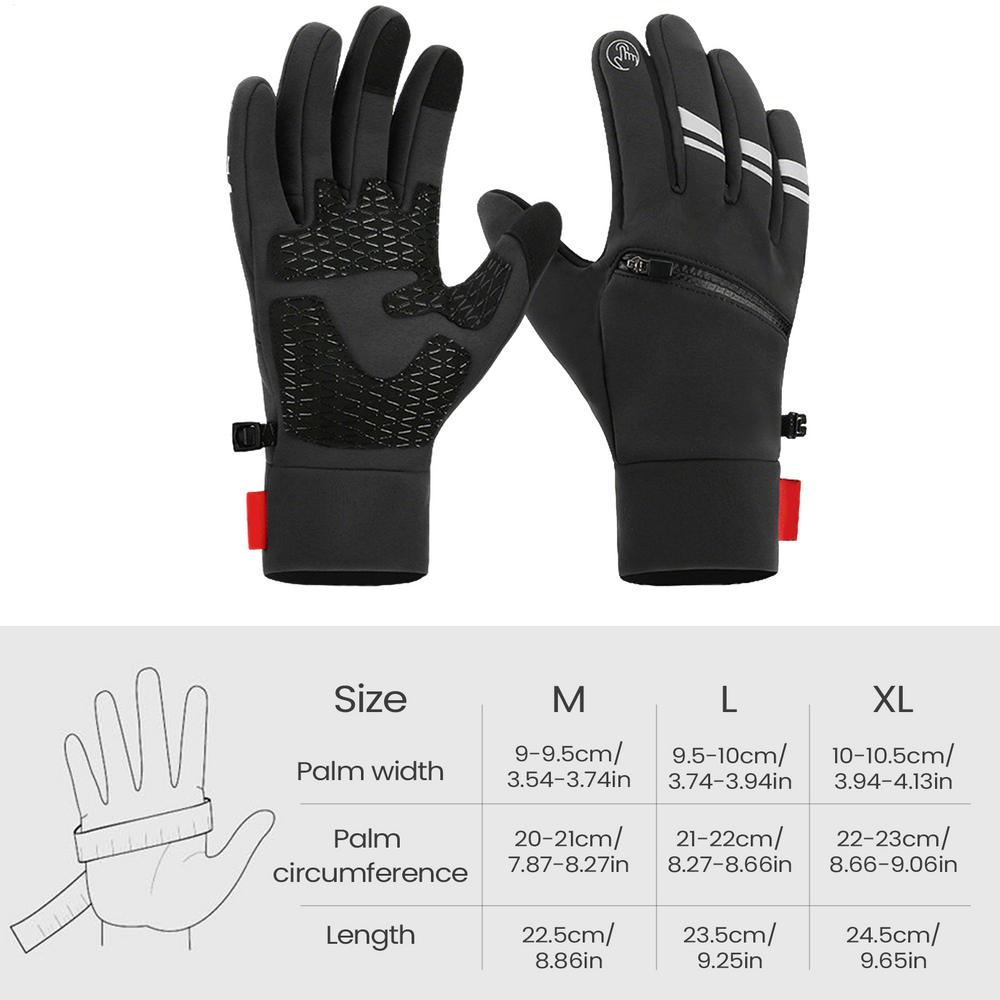 

Heated Gloves Three Temperature Settings Touchscreen USB Heated Gloves With Pockets USB Heating Mittens For Men Women Camping M чорний