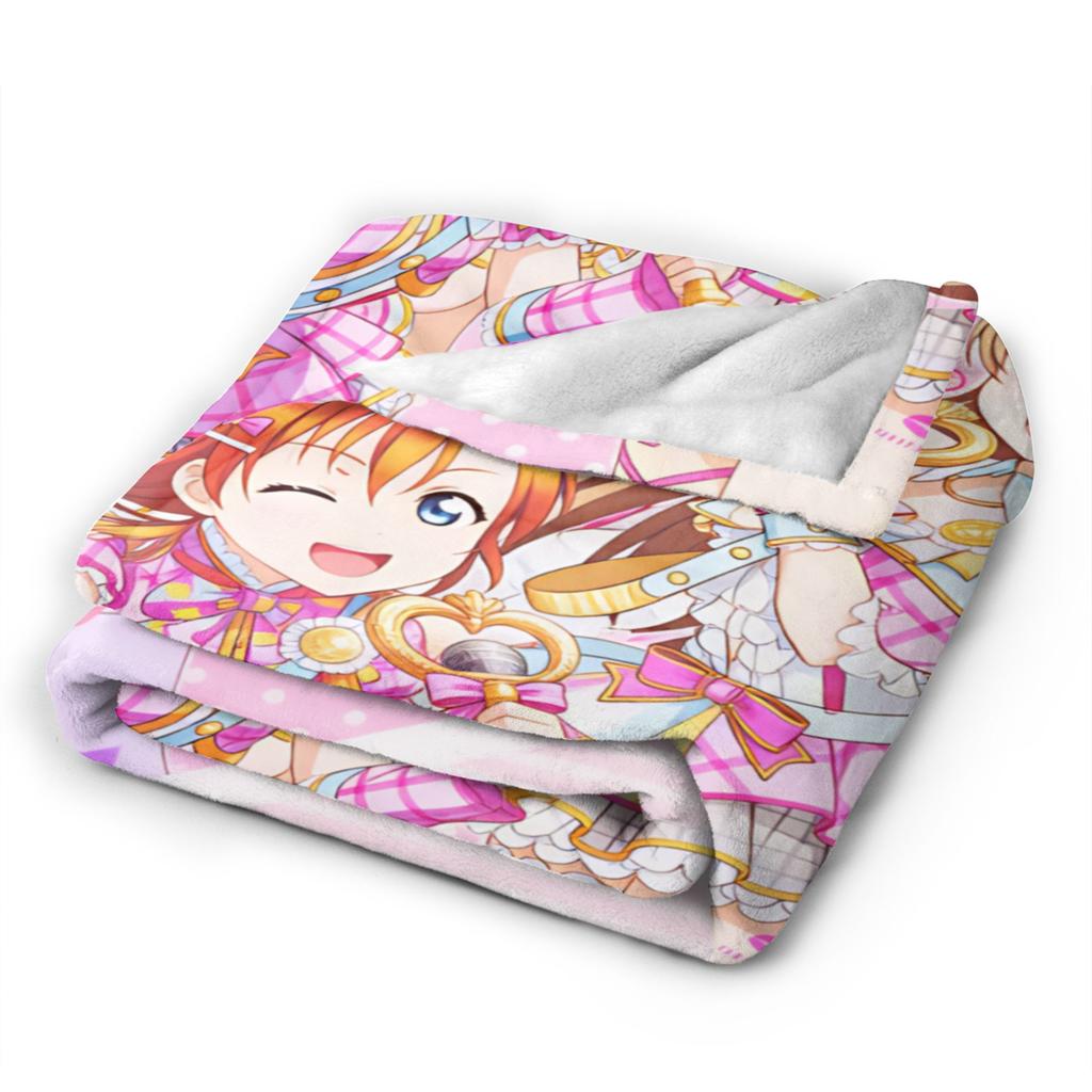 Love Live! Flannel Blanket Warm Soft Throw Blanket for Couch Chair Travel Funny Bedspread Sofa Bed Cover