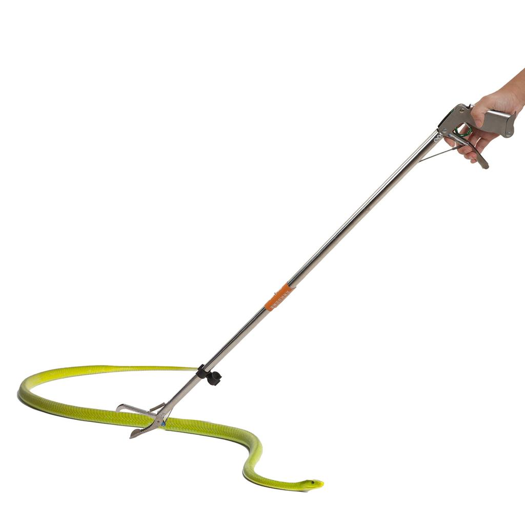 Snake Tong Foldable Self Lockable Stainless Steel Strong Safe Reptile Grabber Catcher Snake Handling Tool