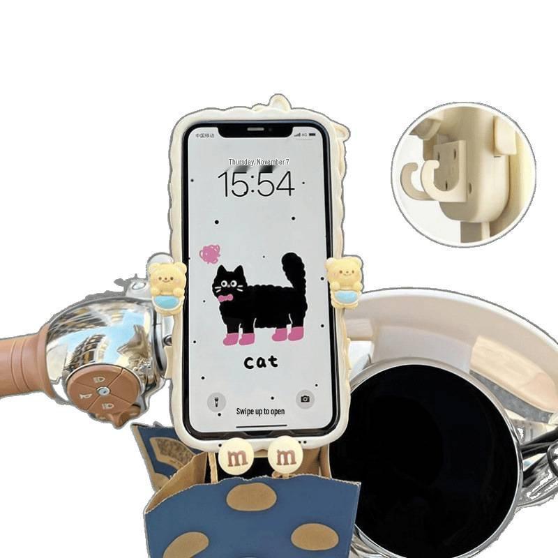 Porta telefono per auto elettrica con cartone animato carino: Supporto Universale a Sgancio Rapido, Antiurto per Navigazione su Bici e Motociclette