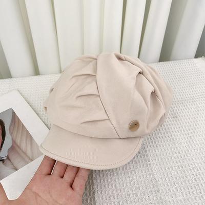 Chapeau octogonal créateur pour femme chapeau nuage plissé montre petit tempérament polyvalent décontracté béret littéraire plissé