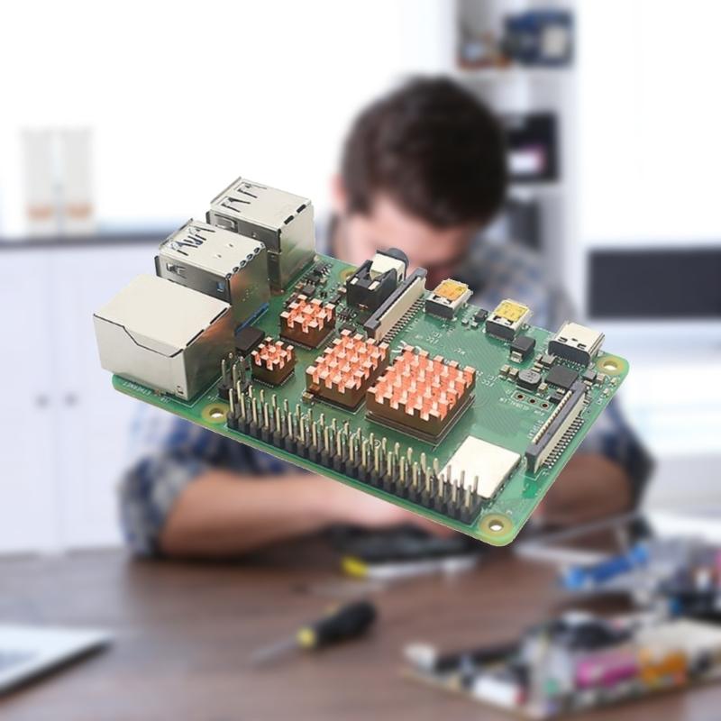 Effizientes Kühlpad Kupfer-Kühlkörper 4er-Pack für RPI 4B-Kühlung Lange Nutzungsdauer für Entwicklungsboard