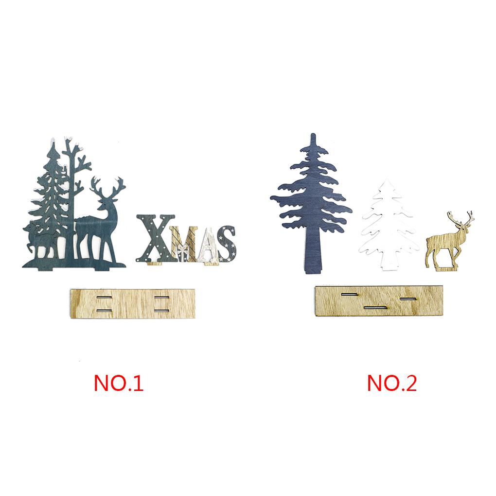 Gifts Home Decor Mini Desktop Xmas Tree Wooden Ornaments Christmas Decoration