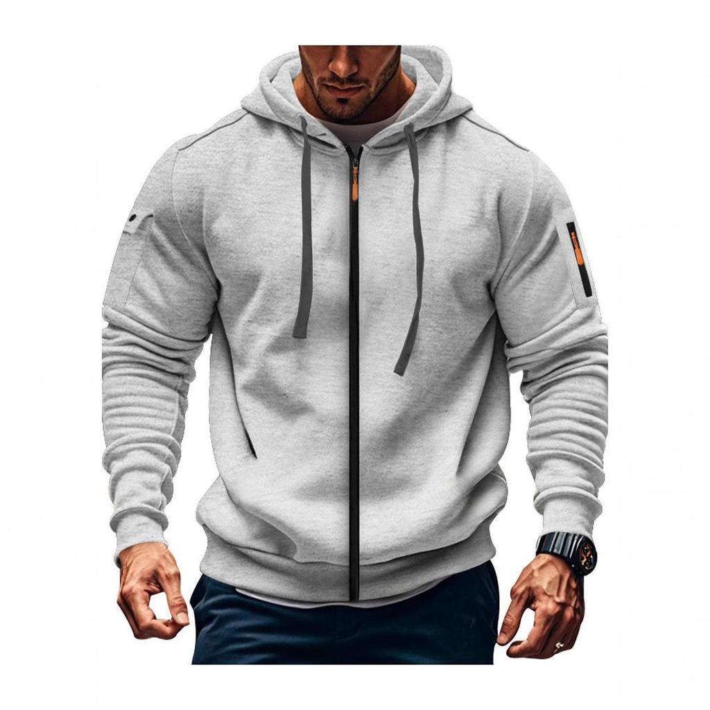 2024 Men's Multi-Pocket Embroidered Zip-Up Hoodie for Spring and Autumn