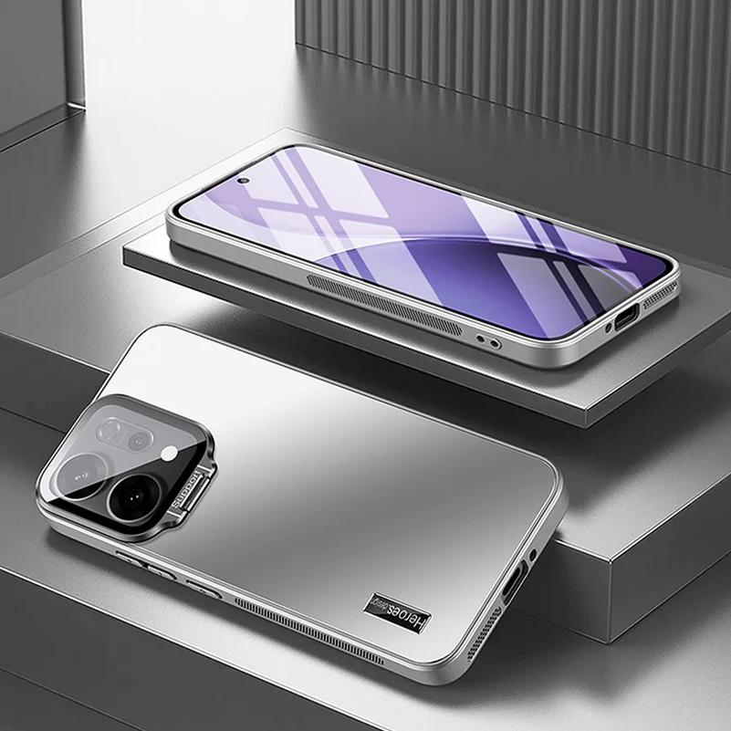 Matte Shockproof Phone Case for OPPO Reno 14 Pro Metal Lens Camera Protection Holder Stand Back Cover for Reno 14Pro