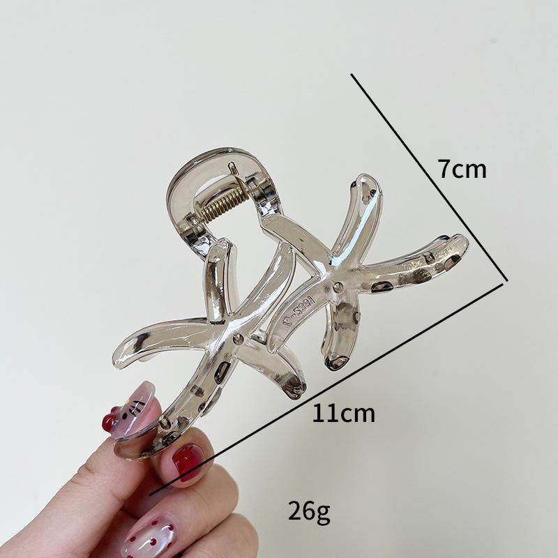 Clips de păr acrilic mare ondulat la modă pentru femei, coreean, culoare jeleu, acetat, geometric, cruce, accesorii de păr